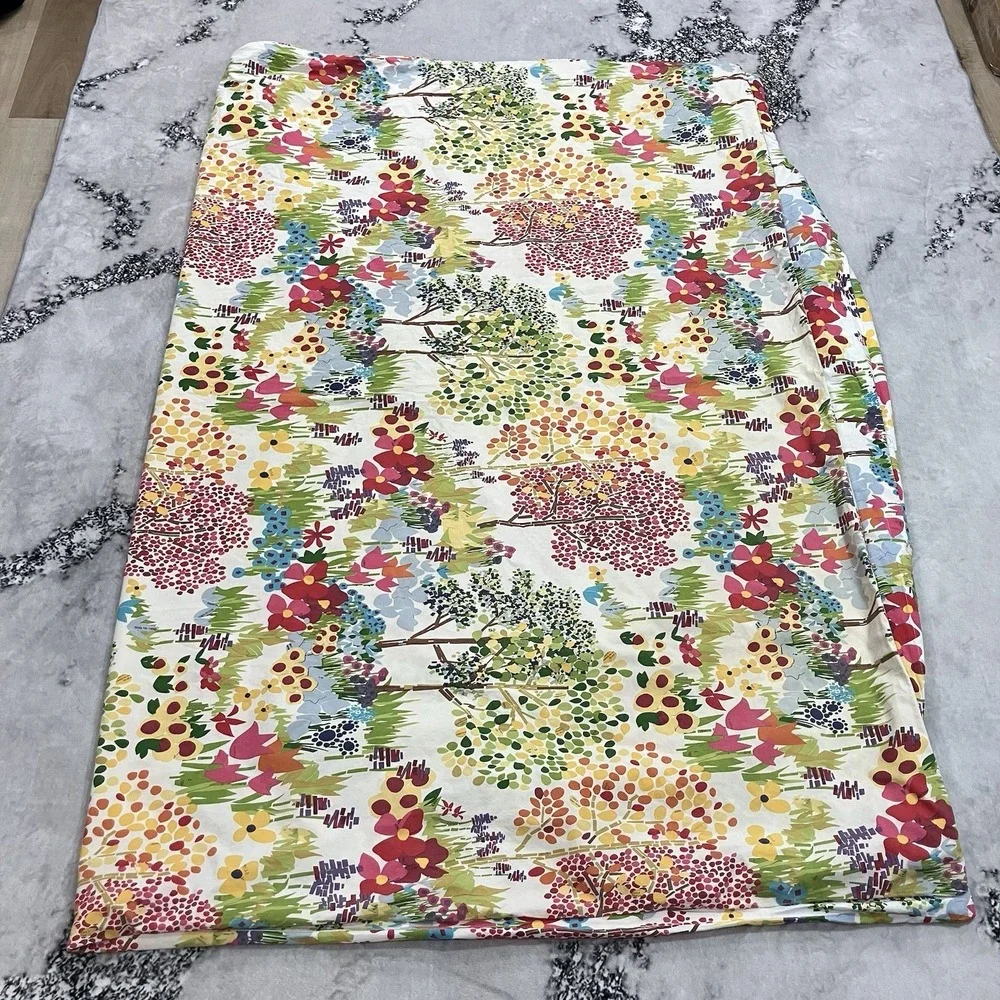 Pottery Barn Twin Duvet Cover Floral Garden Multicolor Cotton Made in Israel